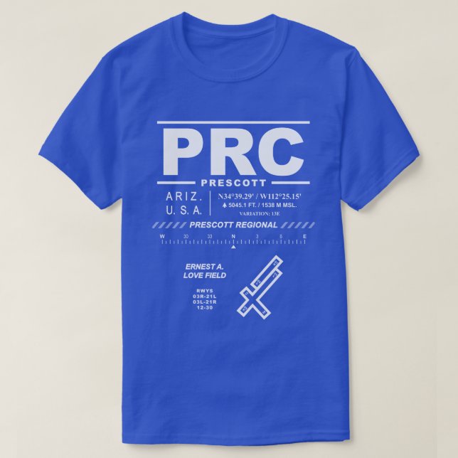 Prescott Regional Airport PRC T-Shirt (Design Front)