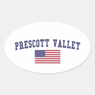 Prescott Valley US Flag Oval Sticker