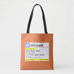 Prescription Chocolate Personalized Patient Funny Tote Bag