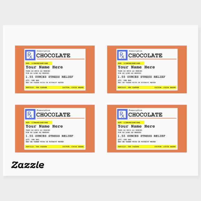 Prescription Chocolate Personalized   Sticker (Sheet)