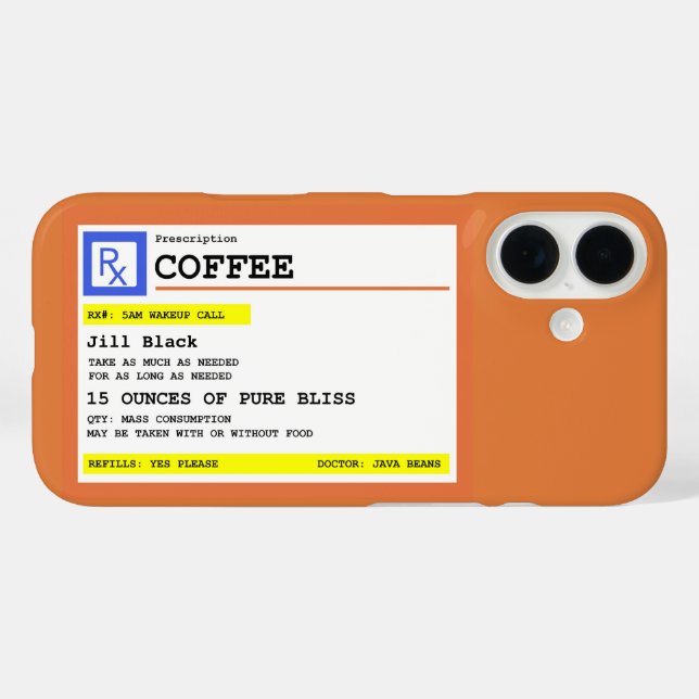 Prescription Coffee Funny Personalized Case-Mate iPhone Case (Back (Horizontal))