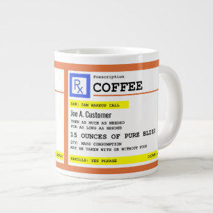 Prescription Coffee Jumbo Mug with Custom Name