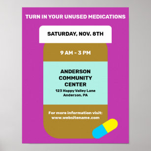Prescription Drug Turn In Collection Day Awareness Poster