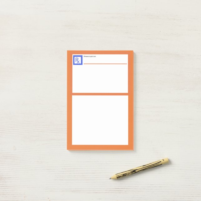 Prescription Faux RX 4x6 Post-it Notes (On Desk)