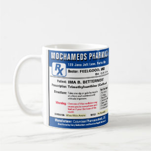 Prescription for Coffee Rectangular Sticker Coffee Mug