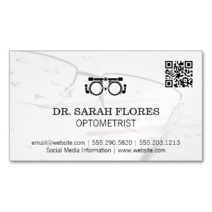 Prescription Glasses   Optometrist QR Code Magnetic Business Card