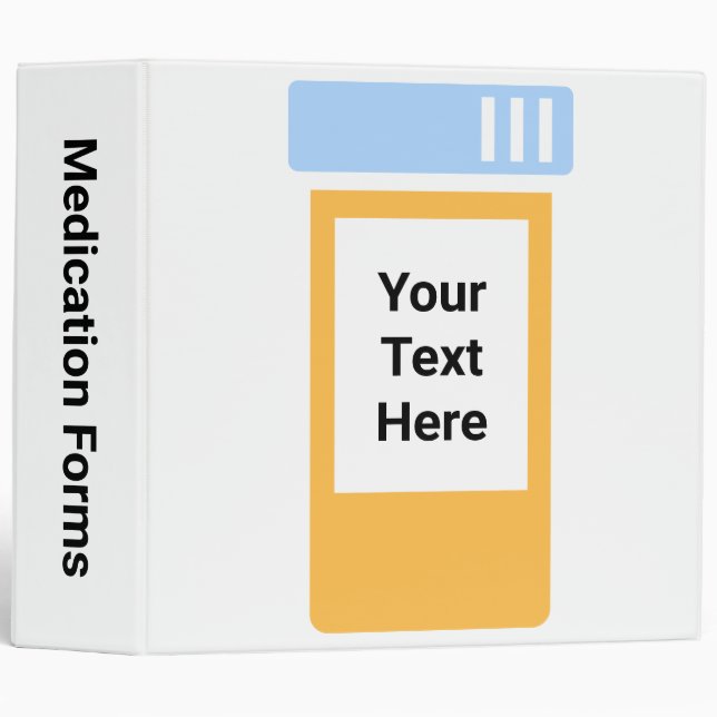 Prescription Medication Bottle- large Binder (Front/Spine)