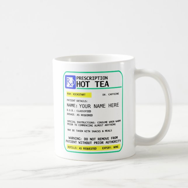 Prescription Tea Mug, funny mug (Right)