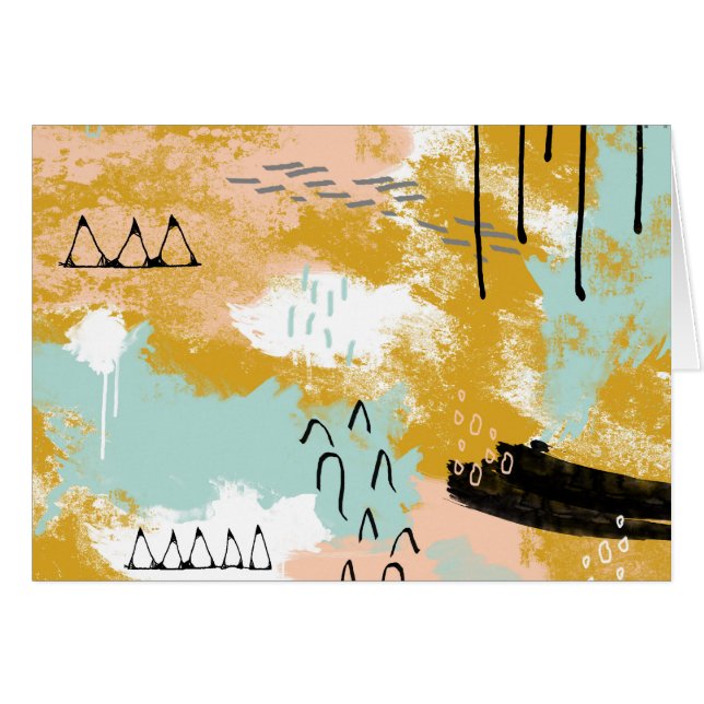 Presence of Life, Tribal Abstract Art Drips Marks (Front Horizontal)