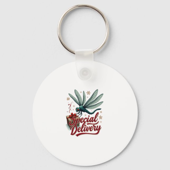 Present Delivery Dragonfly Keychain (Front)