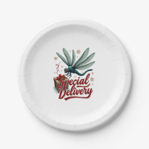 Present Delivery Dragonfly Paper Plate