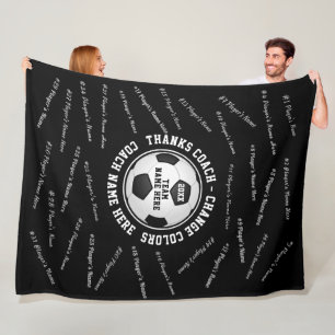 Present for Soccer Coach Your COLORS and TEXT Fleece Blanket