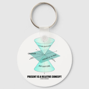 Present Is A Relative Concept (Light Cone Physics) Keychain