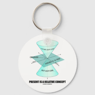 Present Is A Relative Concept (Light Cone Physics) Keychain