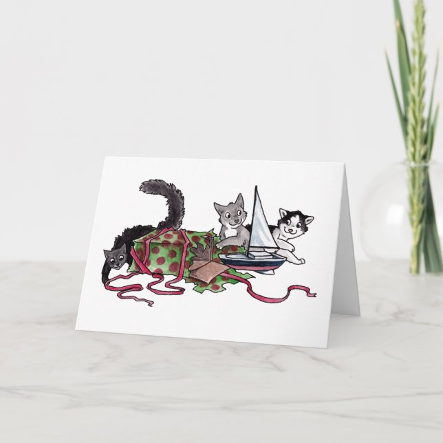Present Kitties Holiday Card (Front)