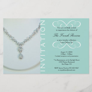 Present new luxury product elegant teal invitation flyer
