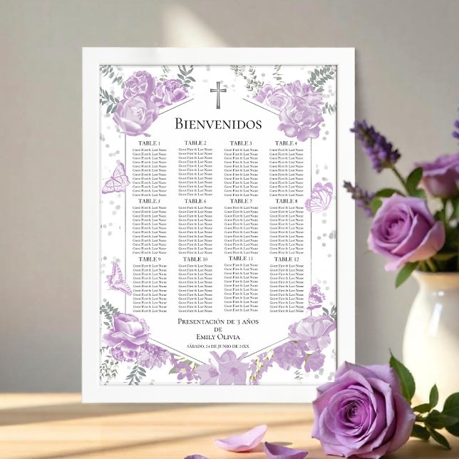 Presentación 3 años Seating Chart Sign Butterflys  (Creator Uploaded)