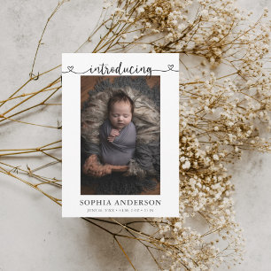 Présentation du Faire-part de photo de script card