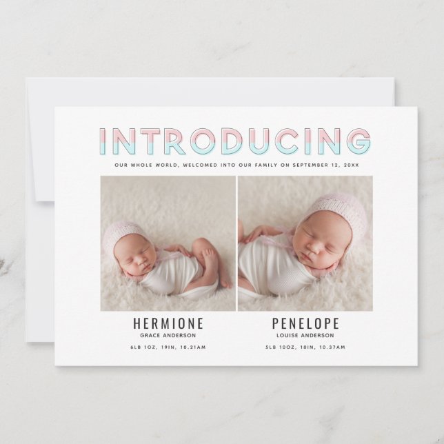 Présentation d'un faire-part de naissance graphiqu (Devant)