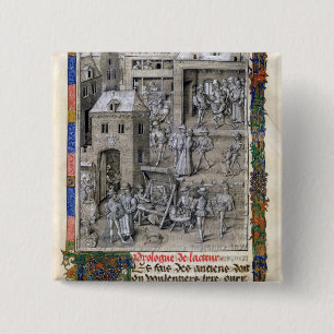 Presentation of the book to Philippe Le Bon 2 Inch Square Button