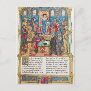 Presentation of the Memoirs to Louis XI Postcard
