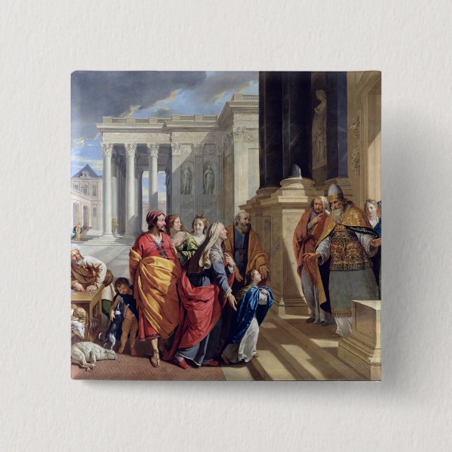 Presentation of the Virgin in the Temple 2 Inch Square Button (Front)