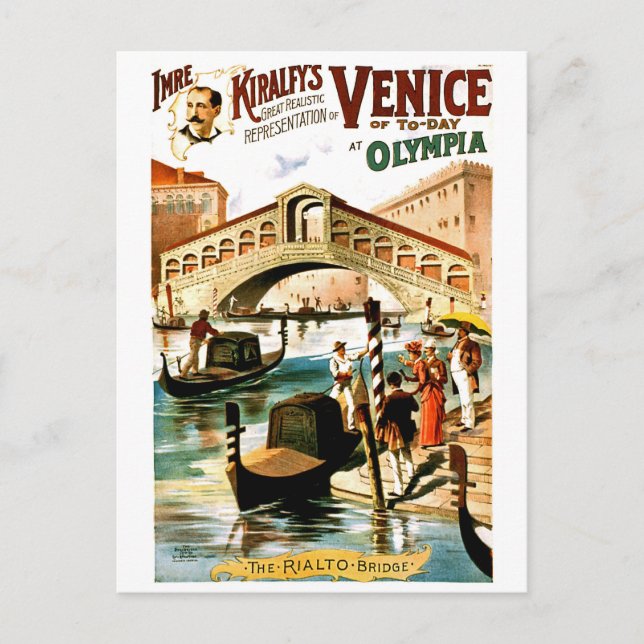 Presentation of Venice city at Olympia, vintage Postcard (Front)