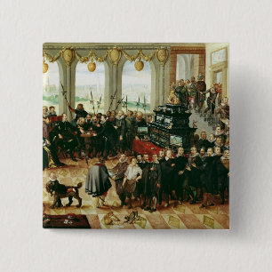 Presentation to Duke Phillip II 2 Inch Square Button