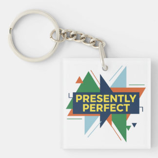 Presently Perfect Abstract Modern Keychain