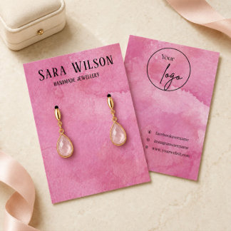 Présentoir élégant en aquarelle rose pour boucles 