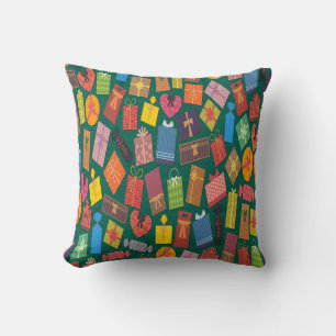 Presents Coloured Pattern Throw Pillow