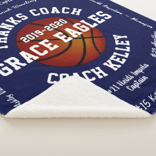Presents for Basketball Coaches, Custom Order Sherpa Blanket
