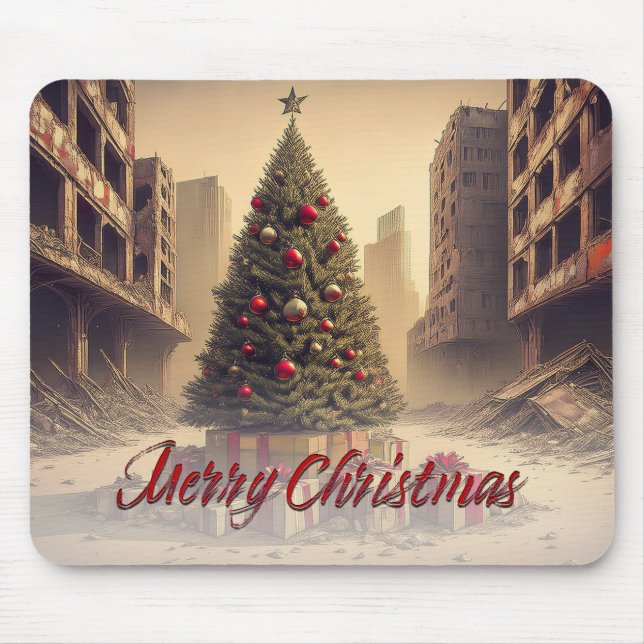Presents Under a Tree in a Toxic Apocalyptic World Mouse Pad (Front)
