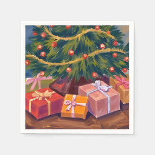 Presents Under the Tree Christmas Holiday Party Napkin