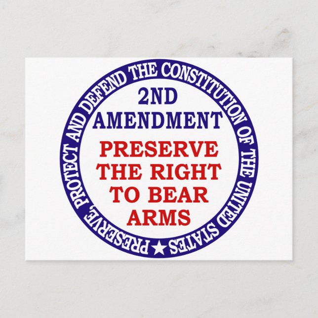 Preserve The Right to Bear Arms ( 2nd Amendment ). Postcard (Front)