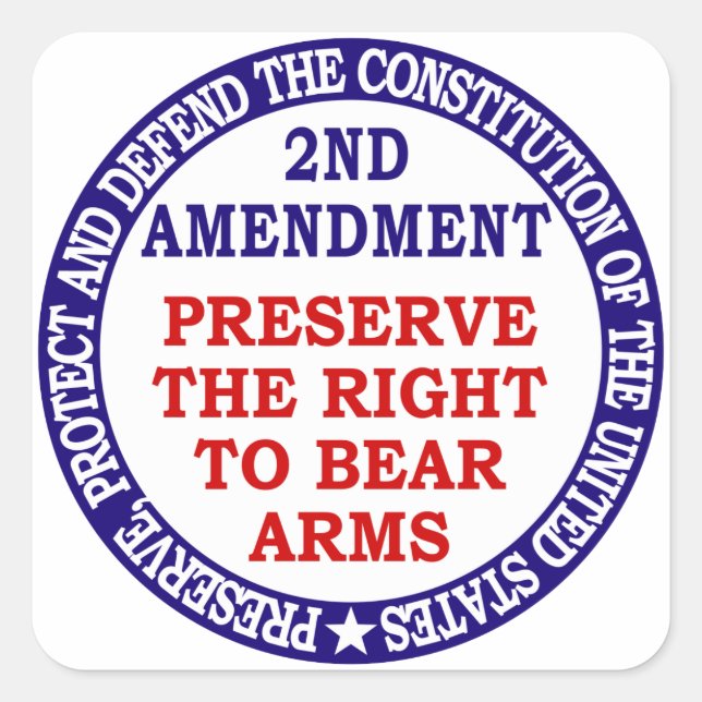 Preserve The Right to Bear Arms ( 2nd Amendment ) Square Sticker (Front)