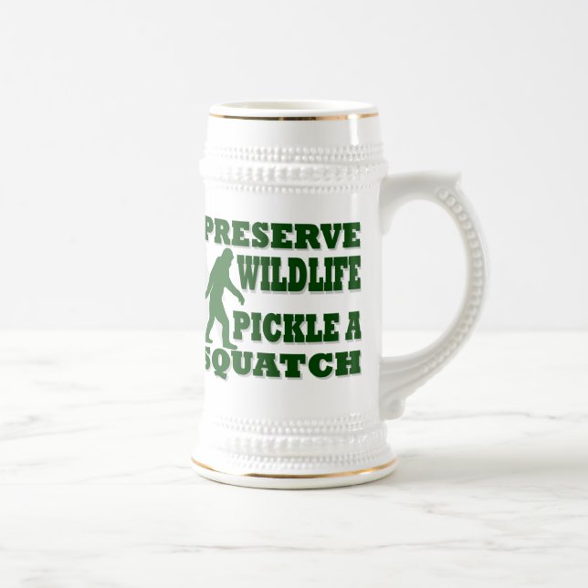 Preserve wildlife pickle a squatch beer stein (Right)