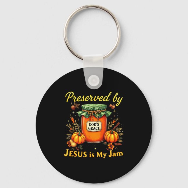 Preserved By God’s Grace Jesus Jam Strawberry Cute Keychain (Front)
