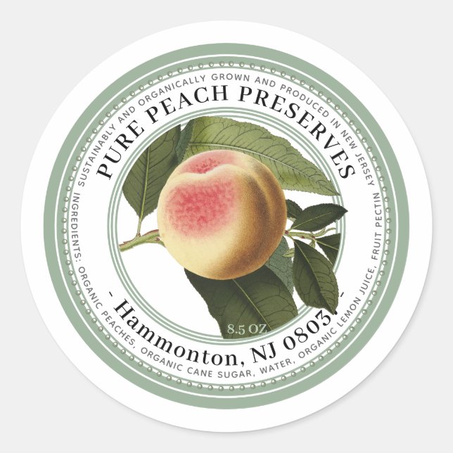 Preserves Label 1800s Peach Illustration (Front)