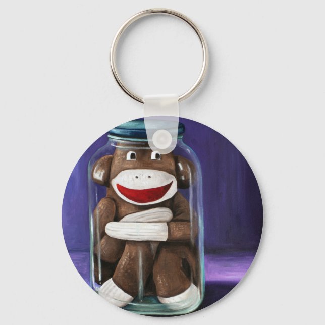 Preserving Childhood with Sock Monkey Keychain (Front)