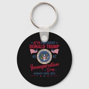 President 45 47 Donald Trump Jan 20 2025 Inaugurat Keychain