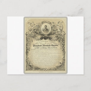 President abe lincoln inaugural address postcard