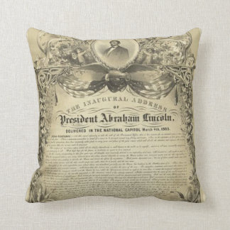 President abe lincoln inaugural address throw pillow