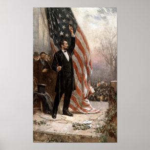 President Abraham Lincoln Giving A Speech Poster
