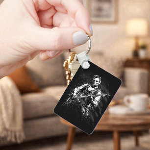 President Abraham Lincoln Playing Guitar Keychain