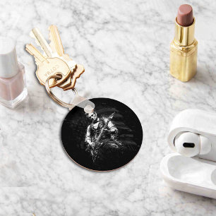 President Abraham Lincoln Playing Guitar Keychain