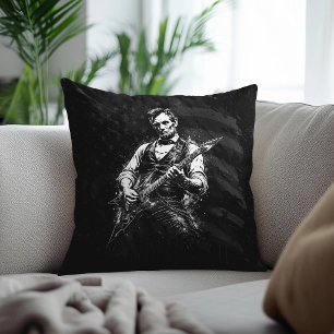 President Abraham Lincoln Playing Guitar Throw Pillow