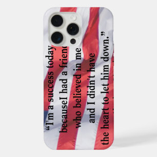 President Abraham Lincoln Success Quote US Flag iPhone 15 Pro Max Case