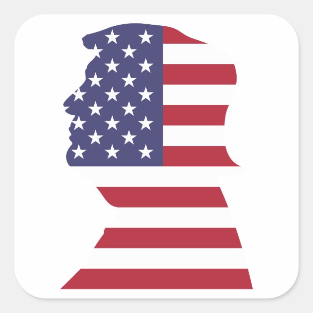 President American Patriot Flag Square Sticker (Front)