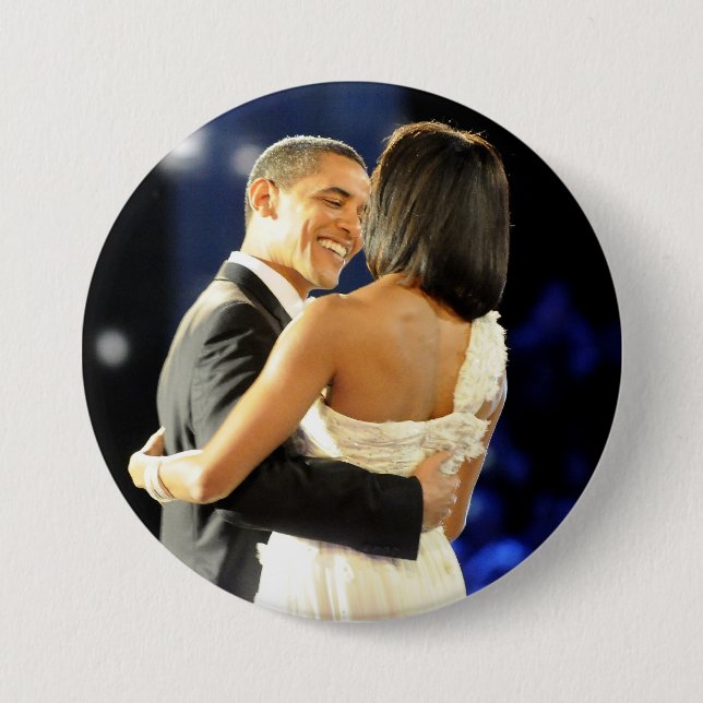 President Barack & Michele Obama 3 Inch Round Button (Front)